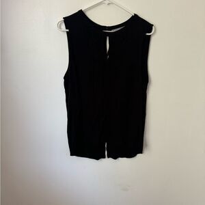 Daniel Rainn Embroidered Dress Tank Top Key Hole Back Boho Classic Black Size XL